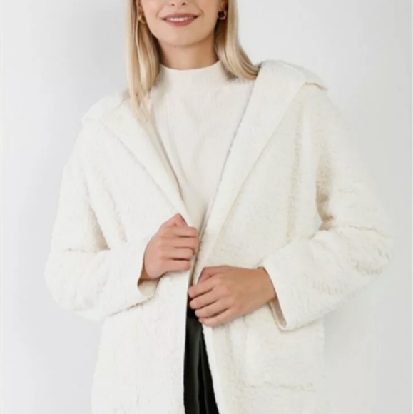 unbranded Jackets & Blazers - Women’s Oversized Jacket Teddy SOFT COZY Sherpa CREAMY Ivory